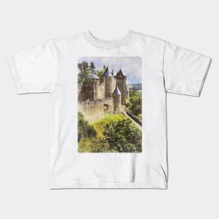 Walls of Carcassonne Digital Art Kids T-Shirt